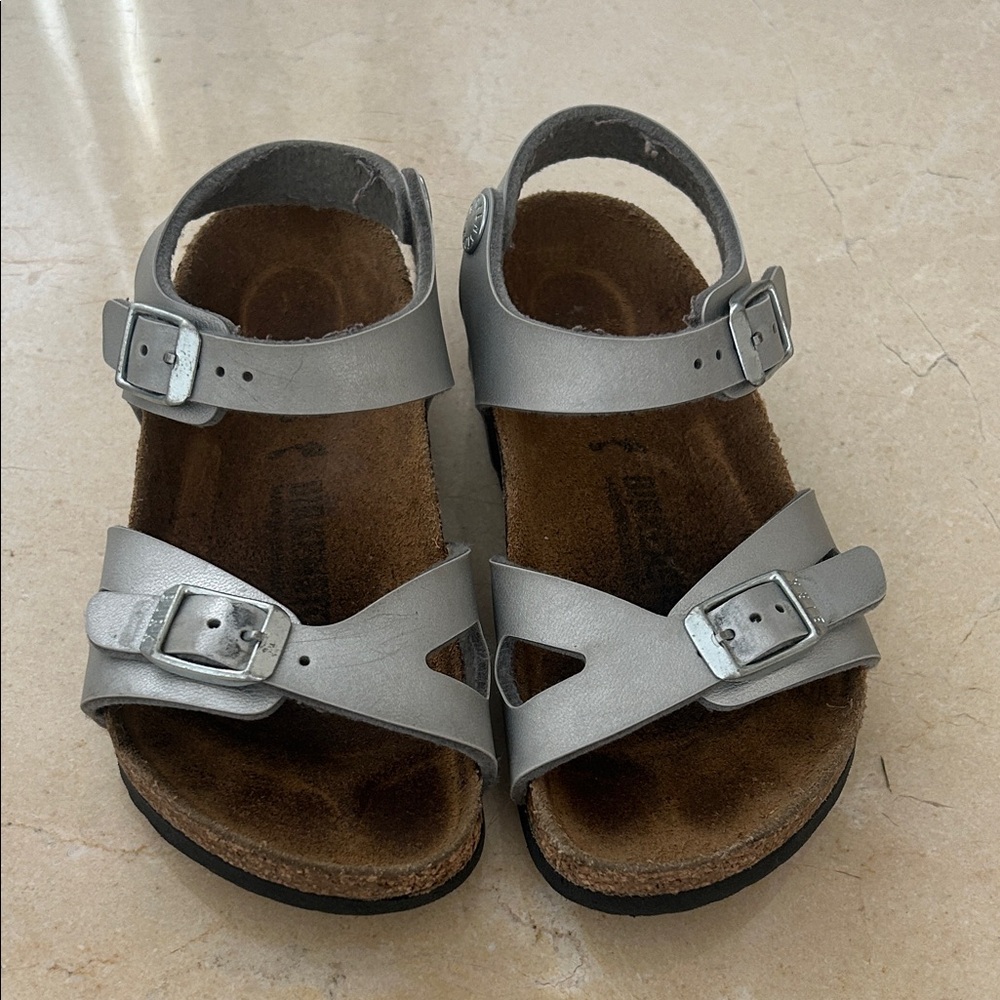 Birkenstock Rio - Kids Silver Sandals EU 27 / US 9-9.5c